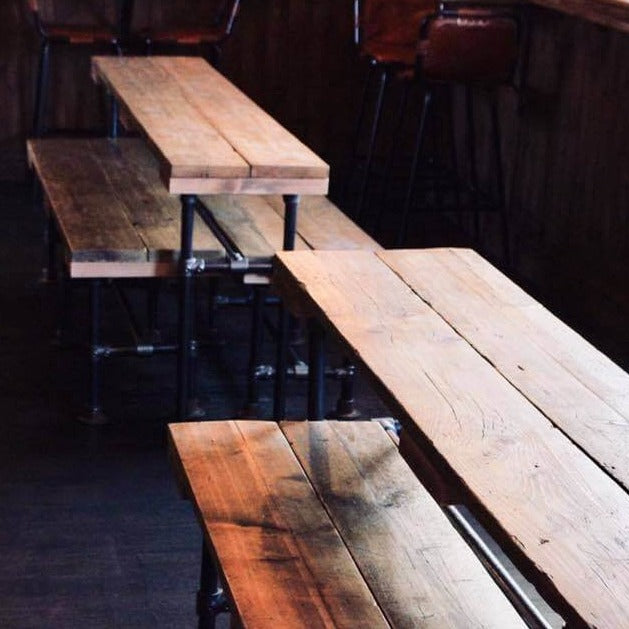 2 Planks | Dining Table With Steel Legs | Restaurant, Cafe or Bar | Industrial Style