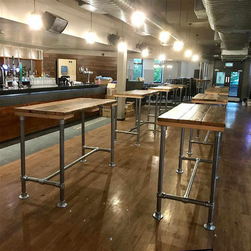 3 Planks | High Bar Table | Cafe, Restaurant or Bar | Industrial Style | Steel legs