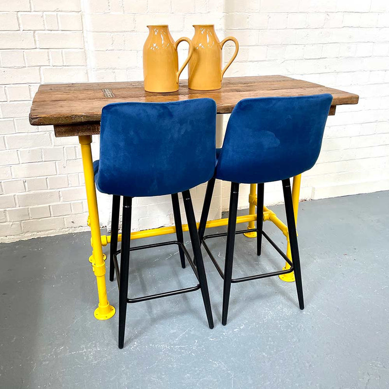 Bar Dining Table with yellow steel legs