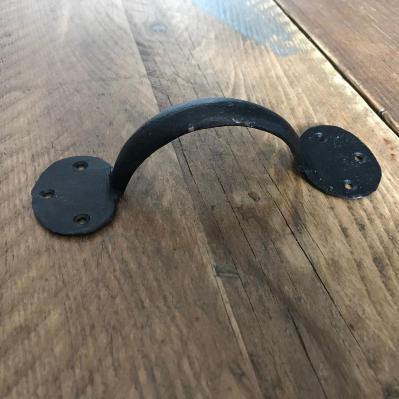 Flat Round End Handle | Black Forged Iron | 3 Holes