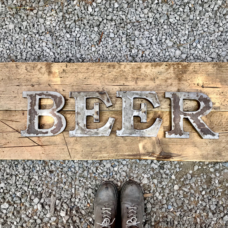 Steel Beer Sign