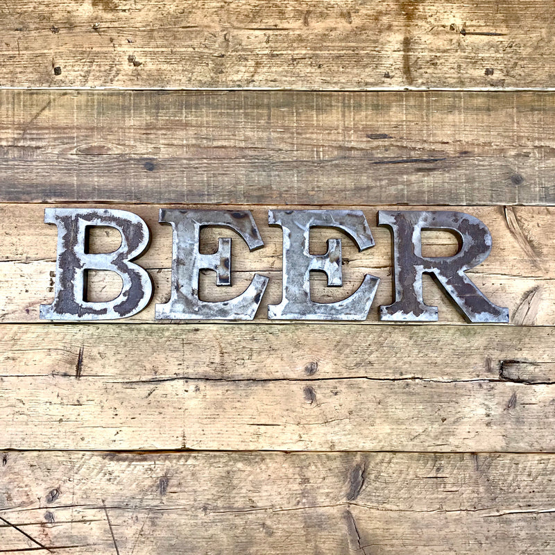 Steel Beer Sign