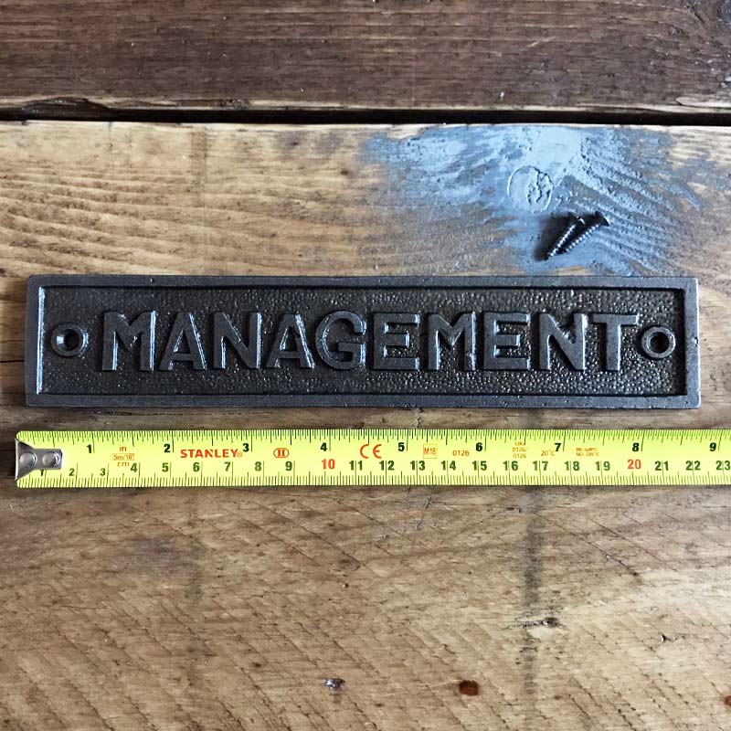 Management door sign