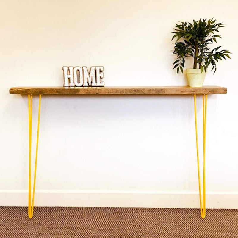 yellow console table